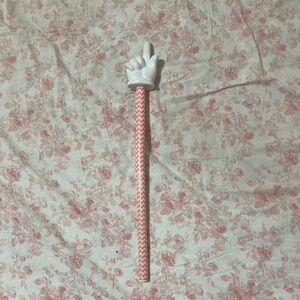 Pink and White Chevron Pencil with Hand Topper